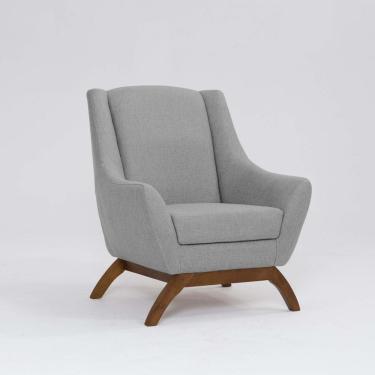 Imagem de Poltrona para Sala de Estar Base em Madeira Juliet Mescla Elefante