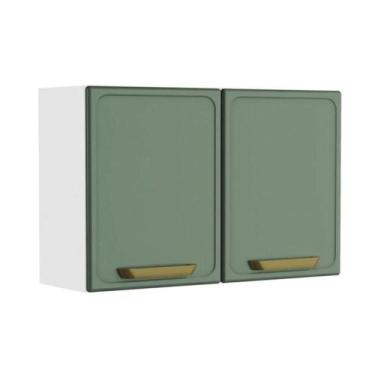 Imagem de Armário Aéreo Cozinha Modulado Bella c/ 2 Portas 80cm Verde - Bertolin