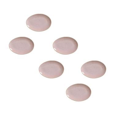 Imagem de Conjunto de Pratos de Sobremesa Ovais Porto Brasil Orgânico Litchi 22,5cm - 6 peças