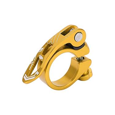 Imagem de Braçadeira de selim de bicicleta design ergonômico fácil de instalar para ciclistas de montanha 34,9 mm preto (dourado)