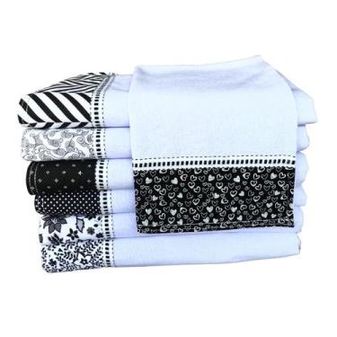 Imagem de Pano De Prato Barrado Minimalista Atacado 5 Pçs - Hcarvalho