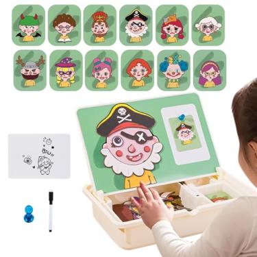 Imagem de Rrlihjgu Caixa Magnética de Quebra-Cabeça | Jogo Magnético para Crianças em Idade Pré-Escolar,Atividades Criativas para Viagens de Carro com Estojo para Crianças Meninos Meninas Creche Jardim de