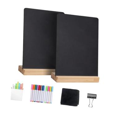 Imagem de IEUDNS 2 peças pequenas lousas com palavras e sinais, quadros negros versáteis com marcadores de giz, mini quadros negros para restaurante, loja de mesa