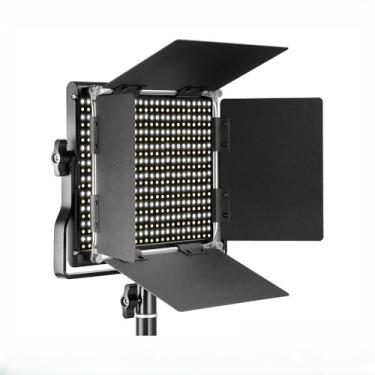 Imagem de Luz de Vídeo LED Bicolor Profissional 3200K-5600K, 660 LEDs Reguláveis, CRI 96+, Estrutura de Metal com U-Mount