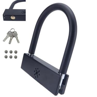 Imagem de Cadeado Trava de Moto Bike Alarme Anti Furto Motocicleta Bicicleta Por
