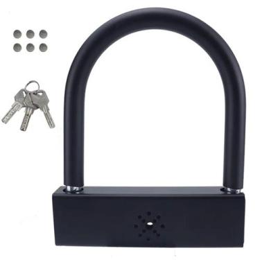 Imagem de Cadeado Trava Alarme Moto Bike Anti Furto Motocicleta Bicicleta Portao