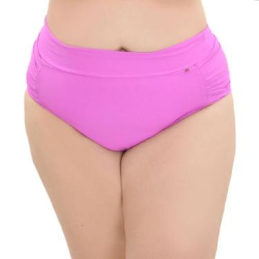 Imagem de Calcinha Biquini Tanga Drapeado Lateral Cintura Alta Plus Size Arsiè, 