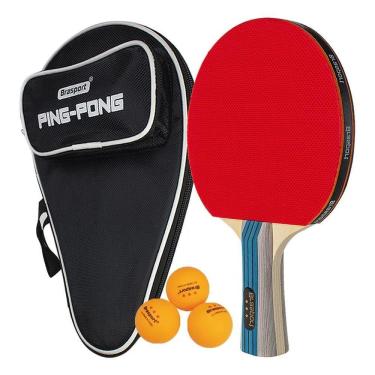 Imagem de Kit Raquete De Ping Pong Tênis De Mesa Profissional 3 Bolas