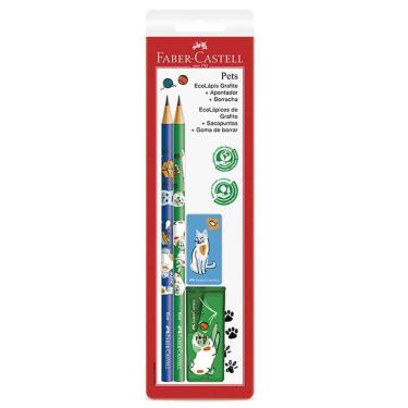 Imagem de Lápis preto Coleção Pets verde e azul c/4 unid Faber-Castell