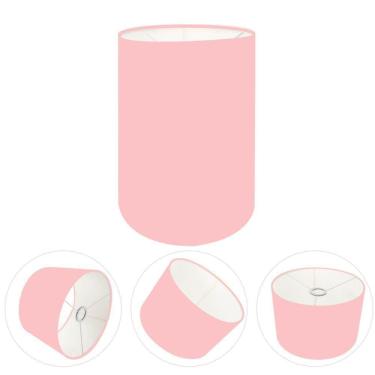 Imagem de Cúpula Abajur E Luminária Cilíndrica Vivare Cp-7004 ø15x25cm - Bocal Nacional Rosa-bebê