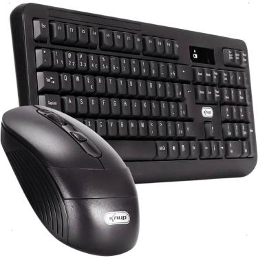Imagem de Kit Teclado E Mouse Sem Fio Abnt2 Full Size, 106 Teclas Silenciosas Qwerty, Teclas Gravadas Laser, Usb 2.0 3.0, Para Windows E Linux  Knup Kp-2064