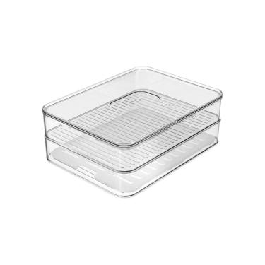 Imagem de Porta Frios Duplo Organizador de Geladeira Clear Fresh Acrilico