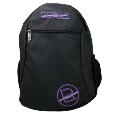 Imagem de Mochila Escolar Emborrachada Resistente Risca 9079, Preto, Roxo, 00