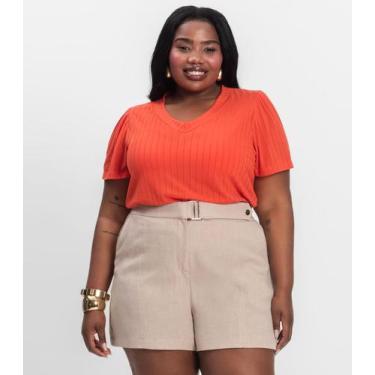 Imagem de Blusa Canelada Plus Infinita Cor Vermelho, Plus G4, Vermelho