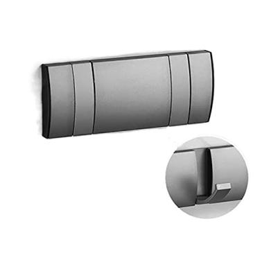 Imagem de Cabide montado na parede ganchos de parede cabide de toalha dobrável instalação sem unhas ganchos de parede cabide de parede suporte de roupas casacos para parede banheiro cabideiro montado na parede