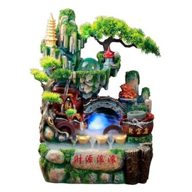 Imagem de XFNVXC Fonte decorativa interna de mesa fonte de mesa de resina fonte de água ornamental interior sala de estar escritório ornamentos decorativos fonte de jardim casa