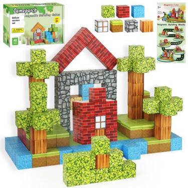 Imagem de Brinquedos de construção de blocos magnéticos Cameparck 48 unidades Fo