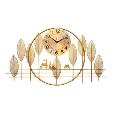 Imagem de Relógio De Parede 3D Design Europeu Metal Luxuoso 70Cm