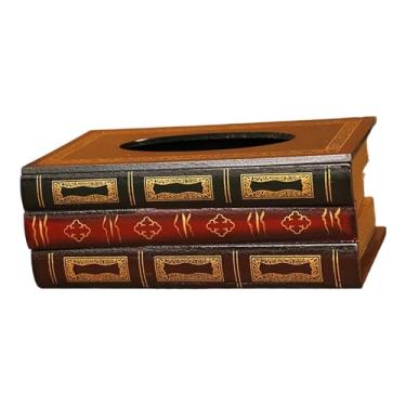 Imagem de Llazsybz Caixa de Lenços em Formato de Livro de Simulação, Capa Decorativa Leve E Multifuncional, Elegante para Mesa, 25,5x14,5x10 Cm, Estilo B, Tamanho real
