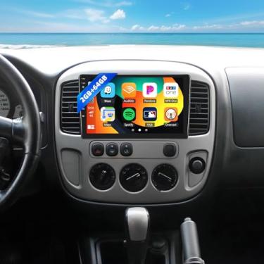 Imagem de [2+64G] Estéreo automotivo Android 15 para Ford Escape 00-06/Mazda Tribute 00-07/Mercury Mariner 05-07 com carro sem fio e Android Auto, rádio veicular com tela sensível ao toque de 9 polegadas com
