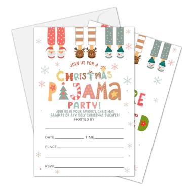 Imagem de Dr.Baner Cartões de convites de festa de pijama de Natal, cartões coloridos de festa de férias de inverno para reuniões de Natal, casamentos, chás de bebê, suprimentos de festa de Natal para amigos