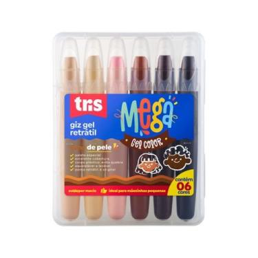 Imagem de Giz Retrátil Tris Mega Gel Tons de Pele 6 Cores