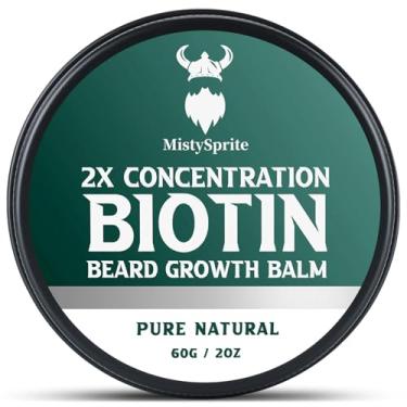 Imagem de MistySprite Bálsamo Para Barba Para Homens E Cera Condicionadora Para Barba - Feito Com Óleo De Rícino Ingredientes Naturais E Orgânicos - Hidrata E Engrossa O Crescimento Dos Pelos Faciais - Lata D