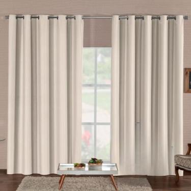 Imagem de Cortina Blackout Premium 1 Corta-Luz Para Sala E Quarto(PALHA,4,00M x 2,80M)