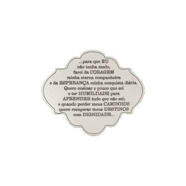 Imagem de Placa Decorativa Oracao Coragem 12x10 Mdf 3mm Branco  - D'Rossi