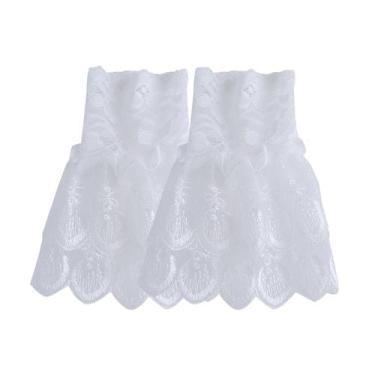 Imagem de Punhos de manga falsa, renda de malha removível para mulheres, blusa e