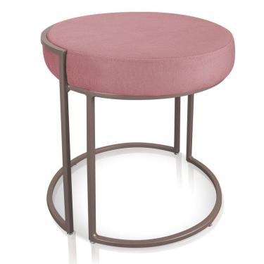 Imagem de Puff Love Suede Rose Base Industrial Cobre D´rossi