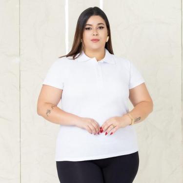 Imagem de Camisa Gola Polo Plus Size Feminina Ótimo Acabamento Tecido Premium - 