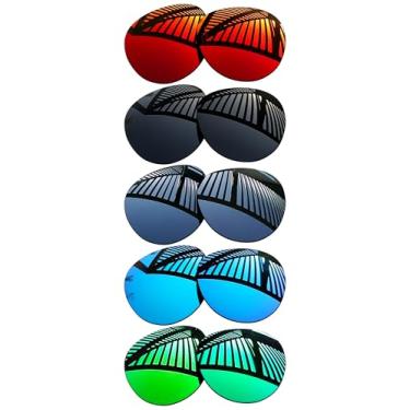 Imagem de MYCOURAG 4 pares de lentes de reposição para óculos de sol RayBan RW4013F Headliner (Gen 2) 51 mm - preto sólido + esmeralda + azul gelo + vermelho fogo + titânio