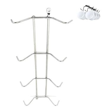 Imagem de 2X Suporte Porta Xícaras Suspenso Organizador Armário 8 Ganc