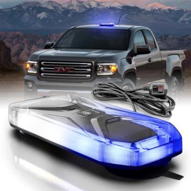 Imagem de Agrieyes Luz estroboscópica magnética para caminhões, barra de luz de emergência âmbar de 68 LEDs para veículos, lente fumada, farol intermitente, aviso de segurança para arado, neve, trailer