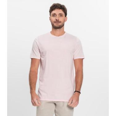 Imagem de Camiseta Masculina Manga Curta Meia Malha Diametro Rosa, G, Rosa