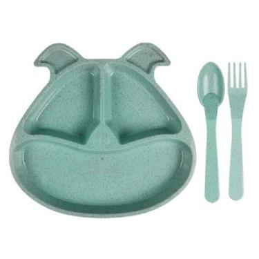 Imagem de Kit Refeição Menino Infantil Bambu 3 Peças Cachorrinho Bebê - Zein, Ve