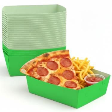 Imagem de Yaure Joy 25 peças de bandeja de comida de papel 1,8 kg grandes barcos de comida pratos nacho bandejas descartáveis para lanches bandejas de papel grandes barco para nachos, cachorros-quentes, tacos