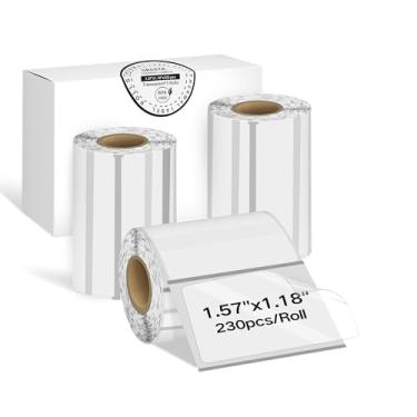 Imagem de ORGSTA 3 rolos de etiquetas térmicas para etiquetadoras T003, fita térmica para etiquetas, impermeável, à prova de óleo, papel de impressora térmica, 230 etiquetas/rolo, transparente