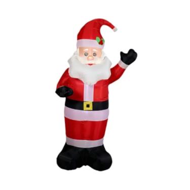 Imagem de Baoblaze Enfeite inflável de Natal com Papai Noel para decoração externa, feito de poliéster com LED, ideal para jardim, quintal e quintal.