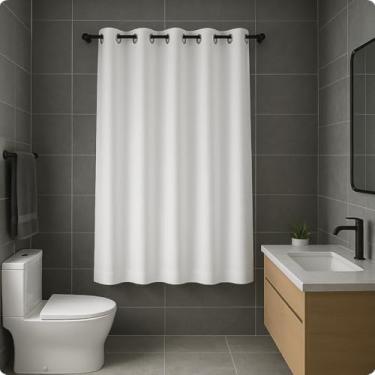 Imagem de Cortina para Janela De Banheiro Impermeável Antimofo Blackout - 1,40m X 80 BRANCO