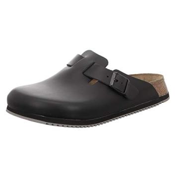 Imagem de Birkenstock Boston, sapatilhas de estar por casa com calcanhar aberto para homem, M15 48.0, Preto 060194, 40 EU