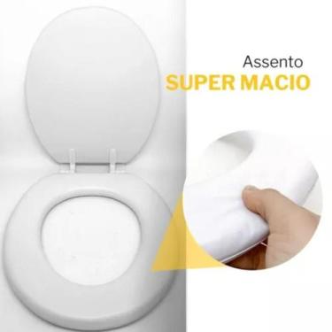Imagem de Tampa Vaso Assento Sanitario Universal Almofadado Oval Para Banheiro M