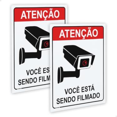 Imagem de SPORTINOX, 2 Placas Ambiente Monitorado Câmeras Você Está Sendo Filmado