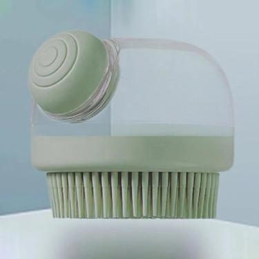 Imagem de Ferramenta portátil de massagem do couro cabeludo para lavar o cabelo, pentear e limpar o banheiro, ferramenta de alívio da coceira para arranhões durante o banho (verde)