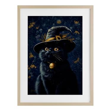 Imagem de Stupell Industries Impressão emoldurada Mystical Blue Witch Cat Birch Under Glass, design by Arlington Prints, 20 x 14