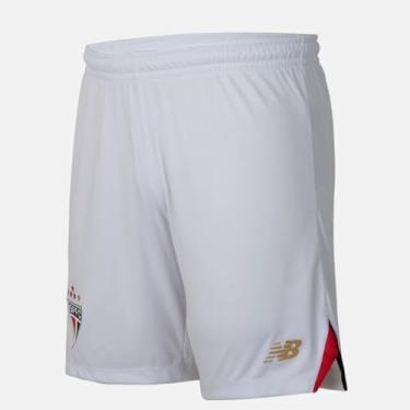 Imagem de Calção Juvenil Nb Home Spfc 2025, Juvenil, Branco/Vermelho/Preto, 12