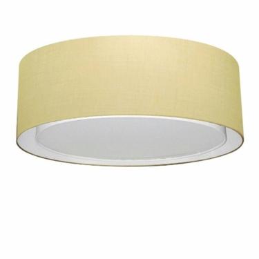 Imagem de Plafon Duplo Cilíndrico Md-3038 Cúpula Em Tecido 80x30cm Algodão Crú - Bivolt