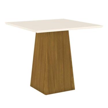 Imagem de Mesa De Jantar Sarah 90 Cm Tampo Reto Nature Off White - Henn