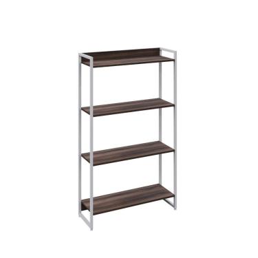 Imagem de Estante Dynamica 80x30x146cm C/04 Prateleiras Nogal / Est.branca Nogal / Est.branca